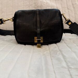 Celine Besace Black Leather Crossbody Bag
